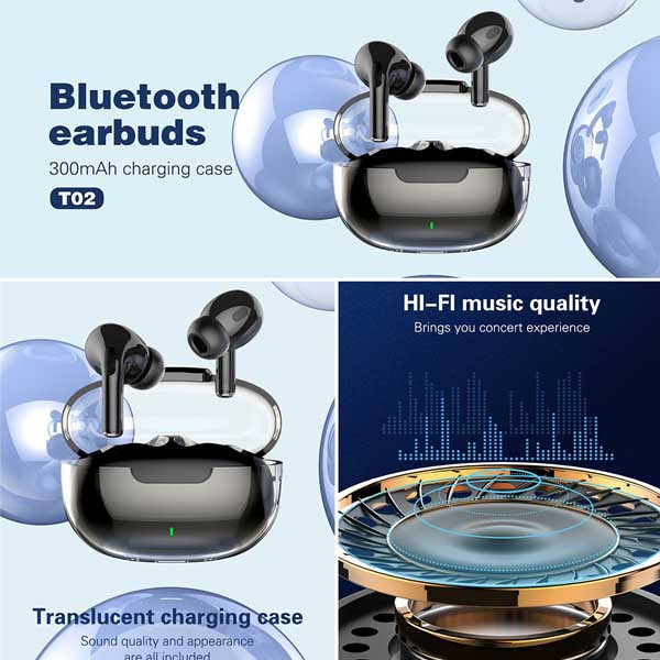 تصویر هندزفری بی سیم الدینیو مدل T02با بند تهران 1020