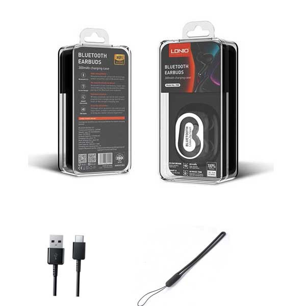 تصویرجعبه بسته بندی هندزفری بی سیم الدینیو مدل T02با بند تهران 1020