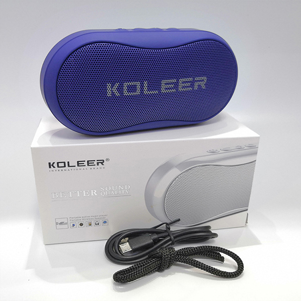 رنگ ابی و بسته بندی به همراه کابل اسپیکر بلوتوثی قابل حمل KOLEER S29 کولییر مدل S29 تهران 1020