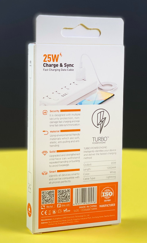 کابل تبدیل USB به LIGHTENING الدینیو مدل LS891 - P طول 1 مترسفیدرنگ تهران 1020