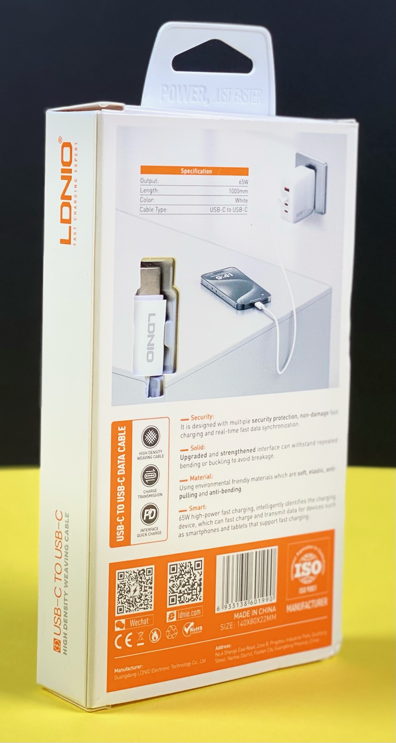 کابل دو سر تایپ سی الدنیو  مدل IP-15 LC901-C سفیدرنگ  تهران 1020
