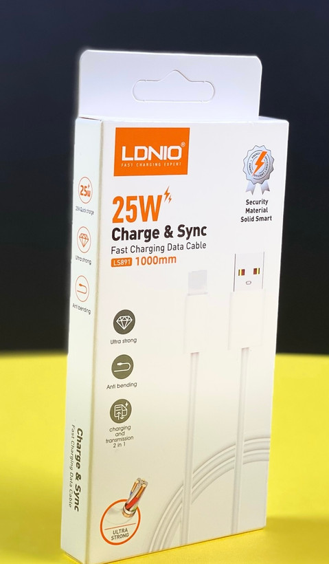 کابل تبدیل USB به TYPE-C الدینیو مدل LS891-C طول 1 مترسفیدرنگ تهران 1020