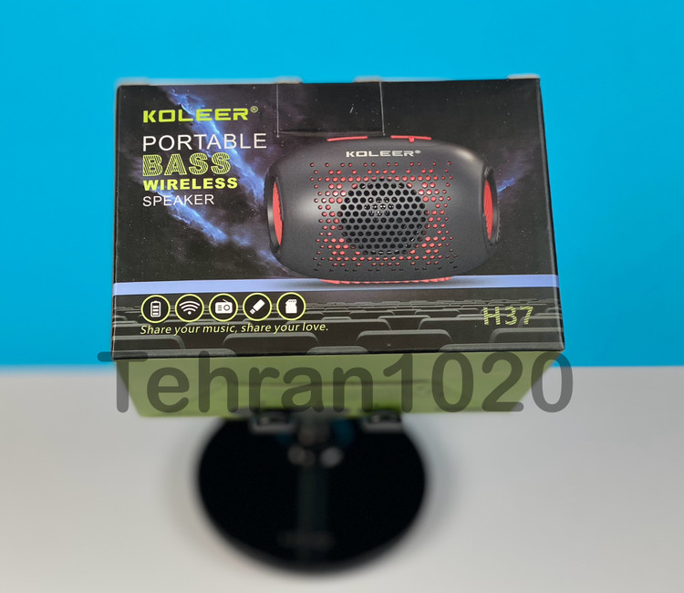 اسپیکر قابل حمل KOLEER H37 کولییر مدل اچ 37 بلوتوثی مشکی تهران 1020