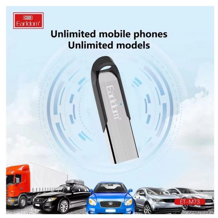 تصویر گیرنده بلوتوث USB ارلدام مدل ET-M73 بالای ماشین ها